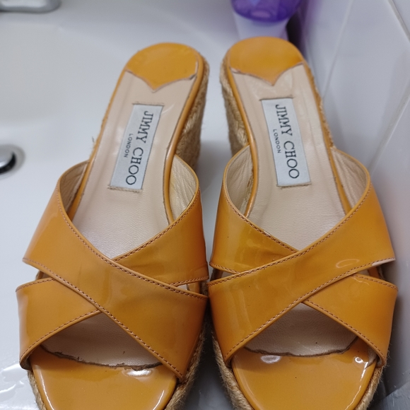 Authentic Jimmy Choo Wedge Sandals Mules Slide-ons - Picture 2 of 6